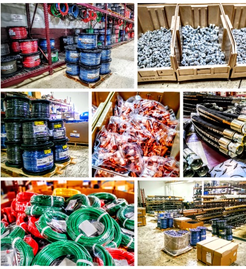 Technicians assembling hydraulic equipment